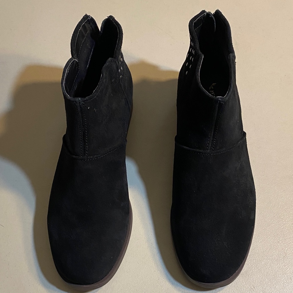 Koolaburra Black Suede Perforated Ankle Booties